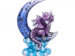 Statueta Dragonel pe luna (violet) 11.5cm