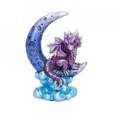 Statueta Dragonel pe luna (violet) 11.5cm